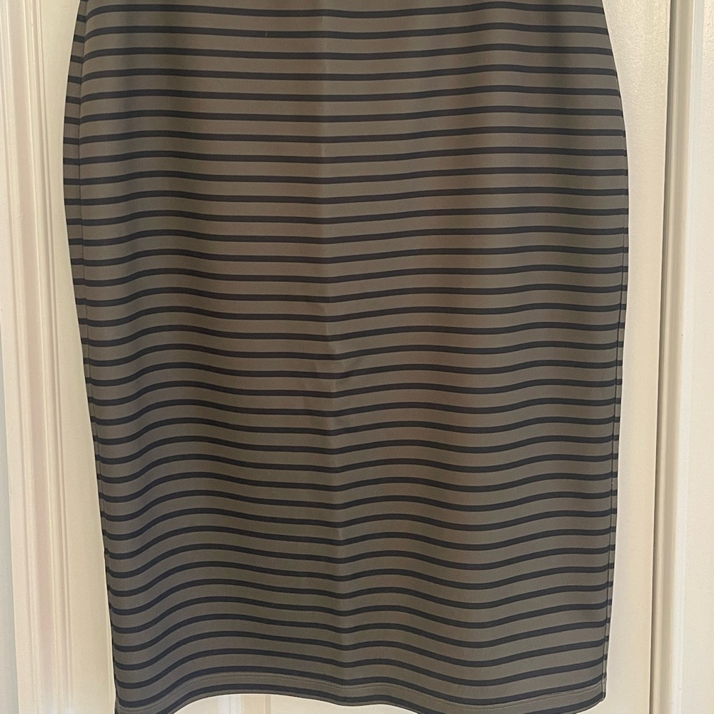 Olive Green and Black Stripe APT 9 Pencil skirt